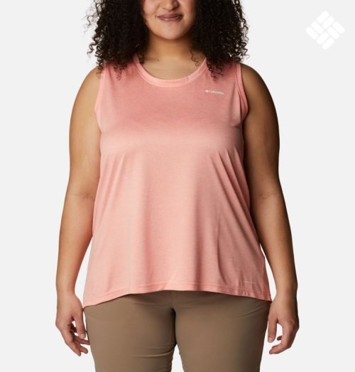 Women's Columbia Hike Tanks Coral | Plus Size CA-V14L3